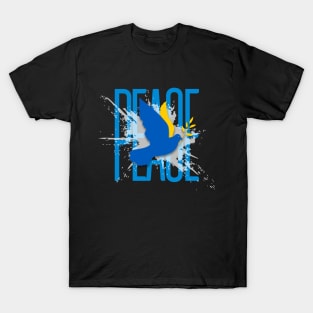 PEACE! Stop the Ukraine War! On a Dark Background T-Shirt